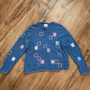 Vintage Grandma Cottage Core Embroidered Sweater by Christopher & Banks